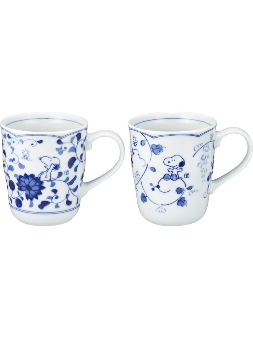 Indigo Arabesque Mug Set - Elegant Pair in Gift Box, Perfect for Mother's Day